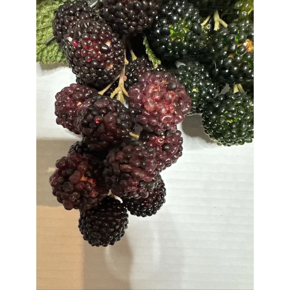 Vintage Realistic Blackberries Faux Fruit Bunch Cottage Core Home Decor 6